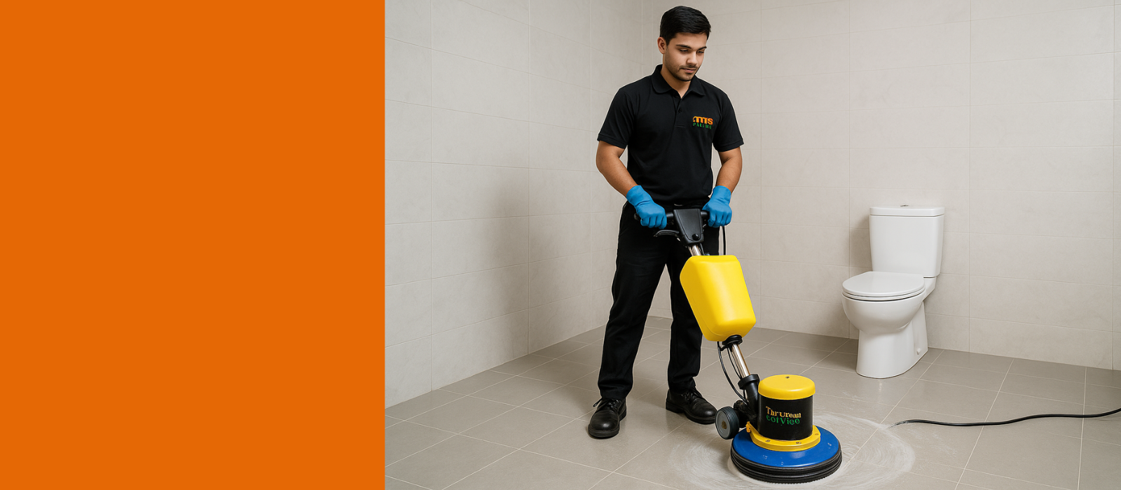 Single-Disc Machine Floor Scrubbing & Buffing